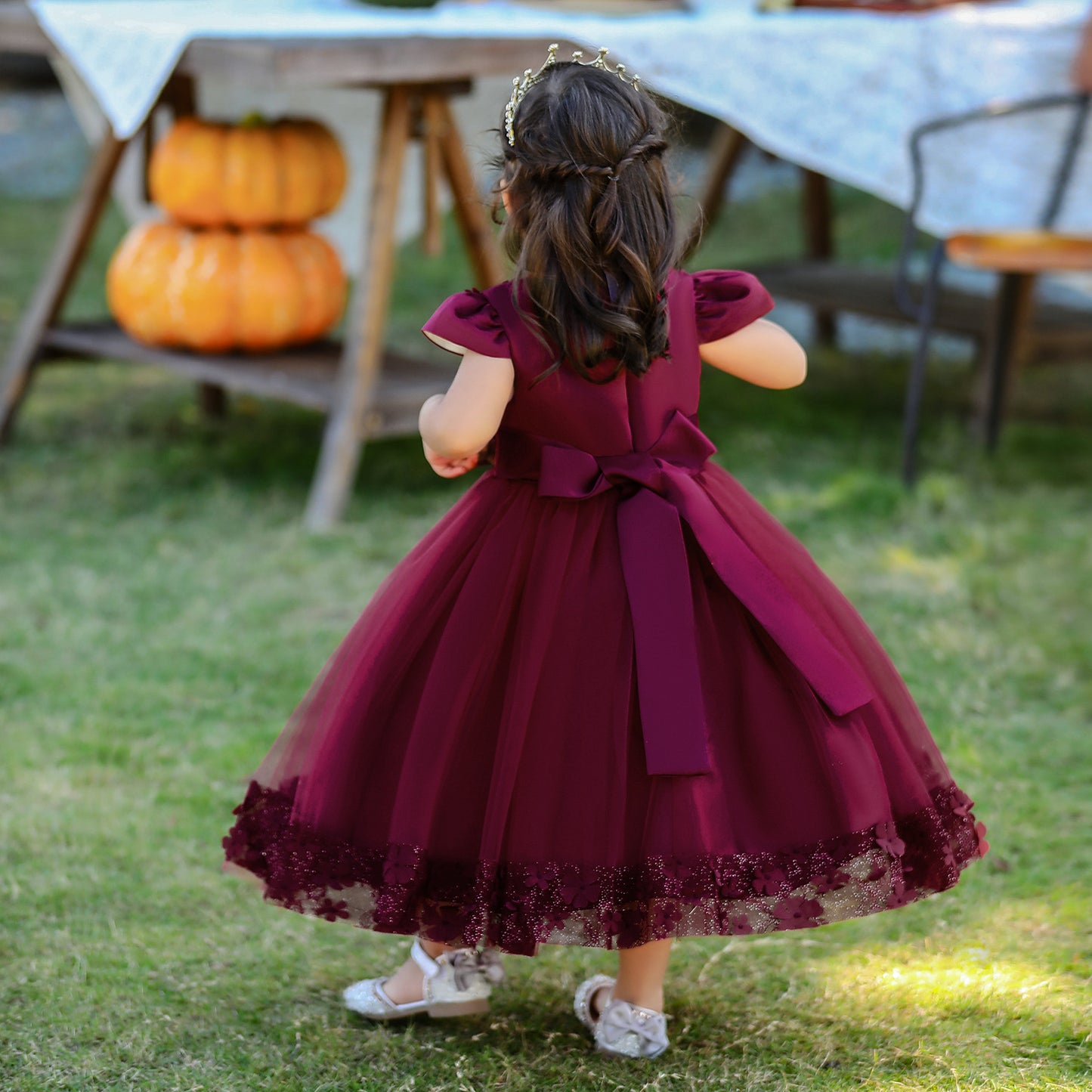 Princess Tulle Ball Gown for Baby Girls Tea Length for Party & Wedding