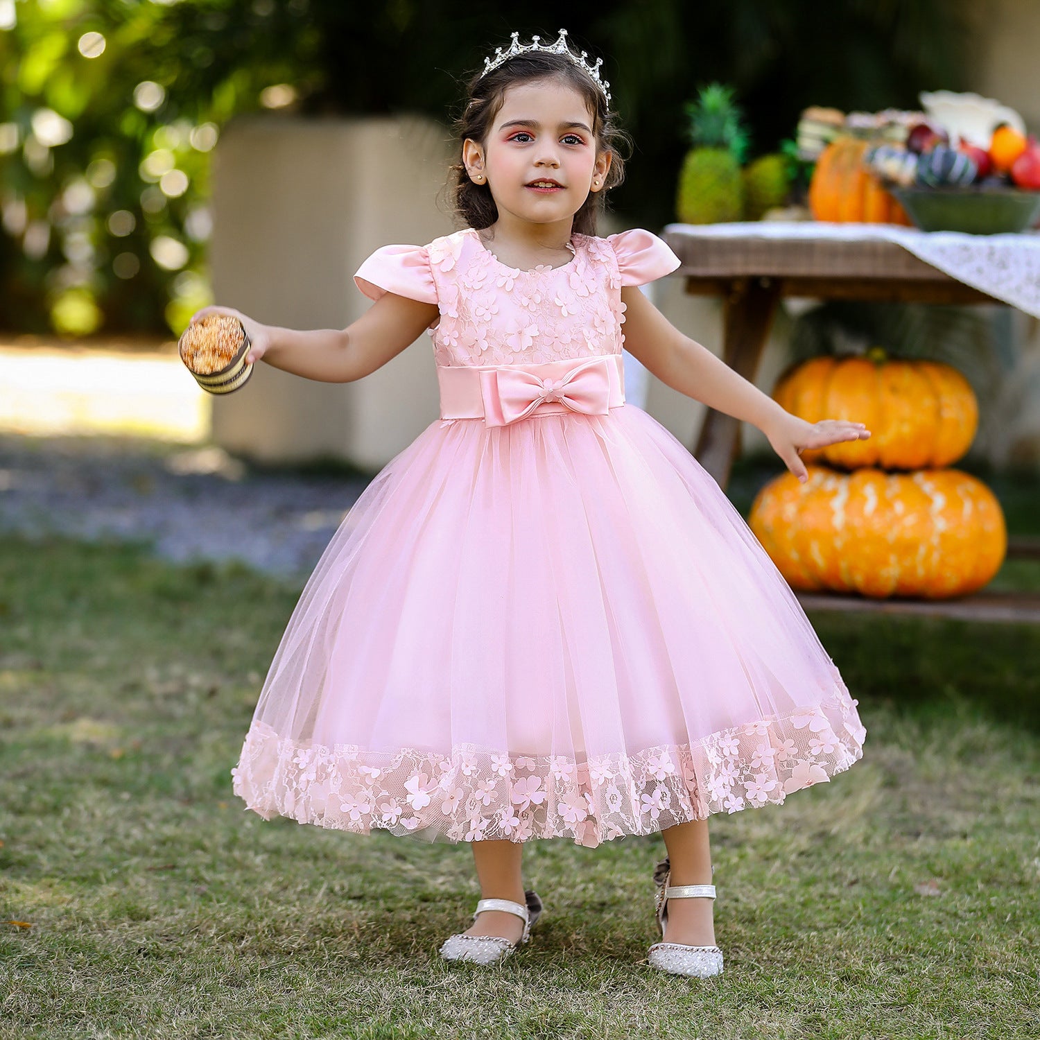 Frocklet Princess Tulle Ball Gown for Baby Girls Tea Length for Party & Wedding 7