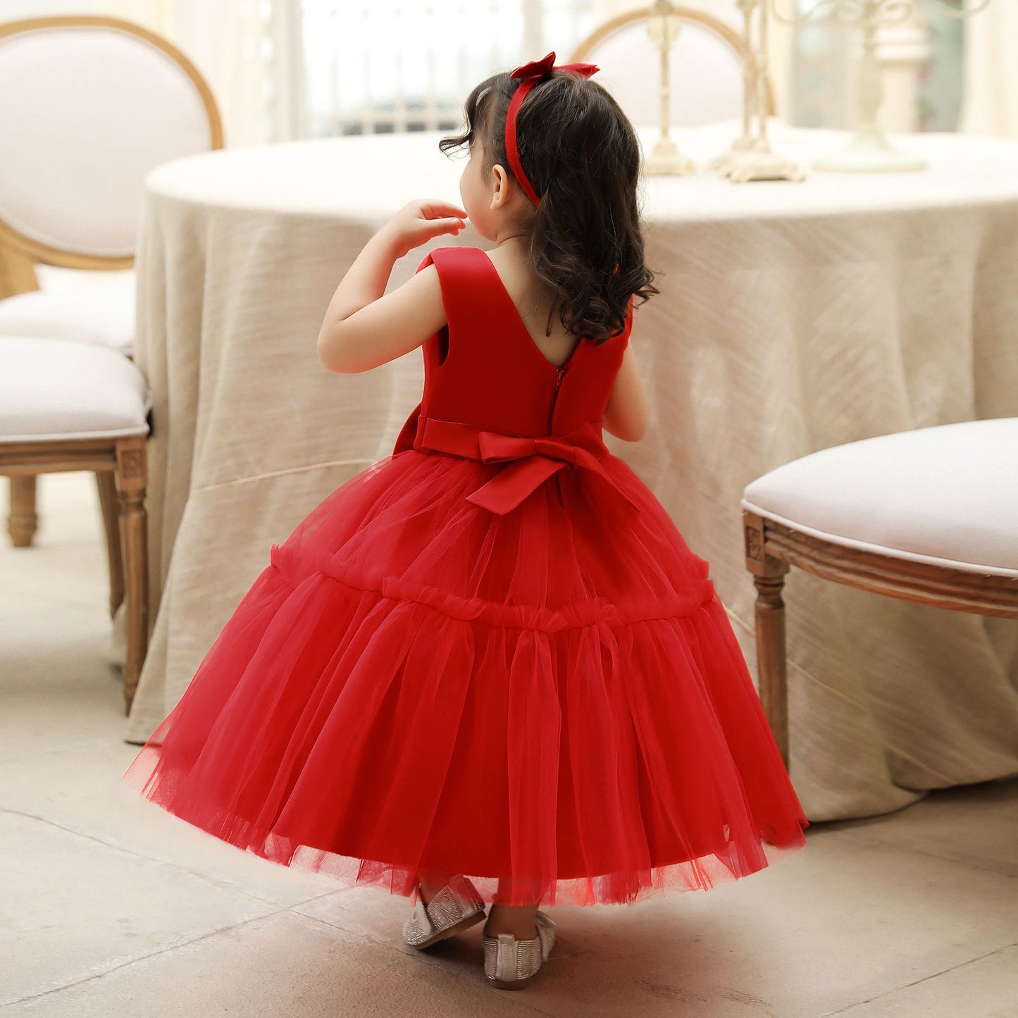 Puffy Baby Tulle Ball Gown for Special Occasions – Princess Dress with Bowknot