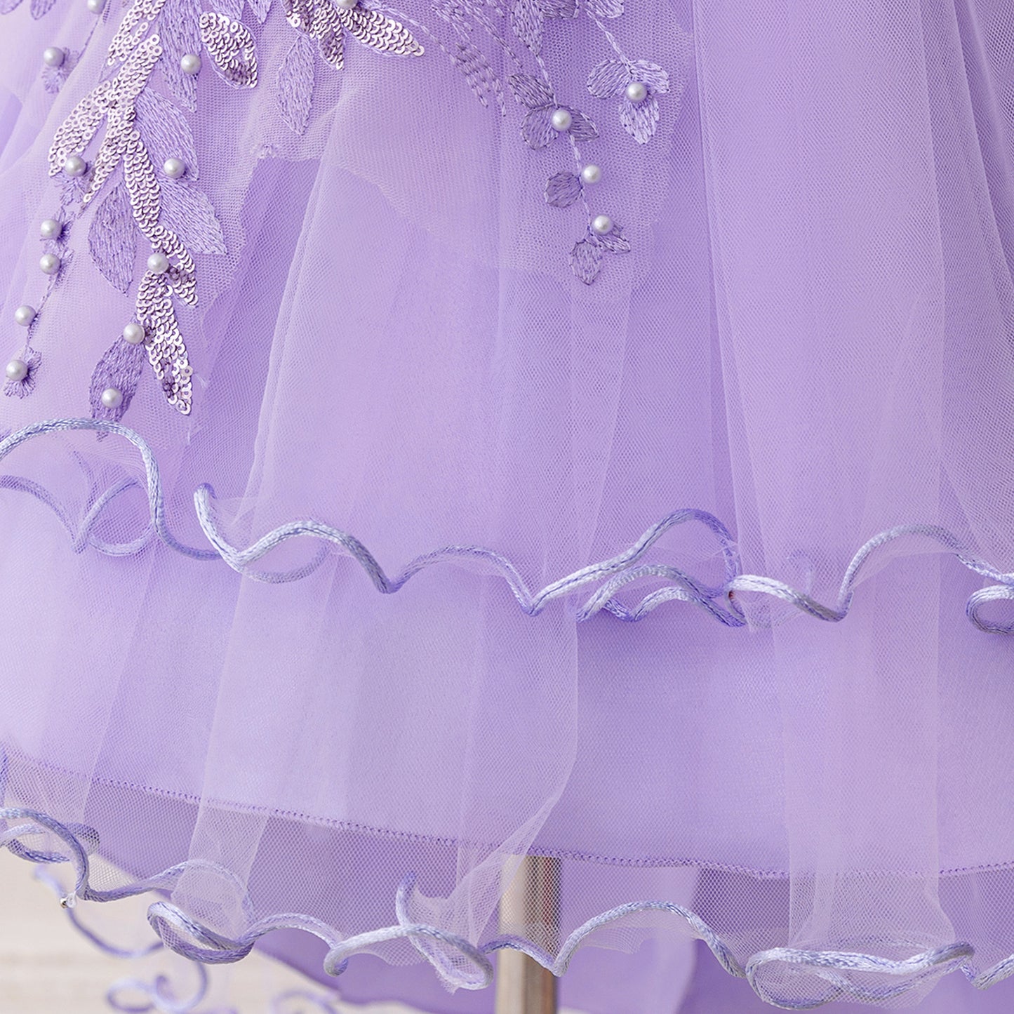 Puffy High-Low Princess Dress for Girls | Off Shoulder Mesh Gown Ages 3-12