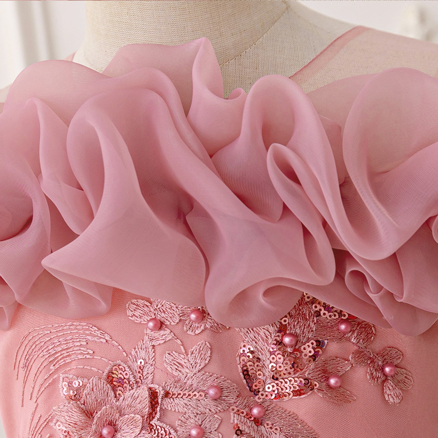 Puffy High-Low Princess Dress for Girls | Off Shoulder Mesh Gown Ages 3-12