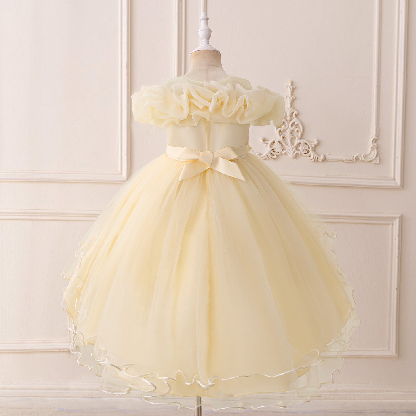 Puffy High-Low Princess Dress for Girls | Off Shoulder Mesh Gown Ages 3-12