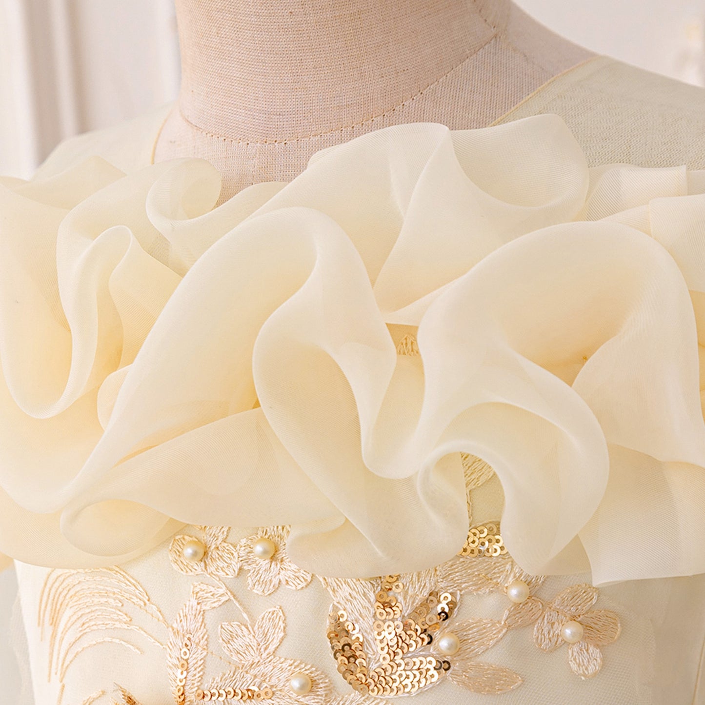 Puffy High-Low Princess Dress for Girls | Off Shoulder Mesh Gown Ages 3-12