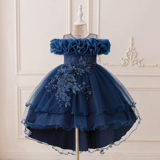 Frocklet Puffy High-Low Princess Dress for Girls | Off Shoulder Mesh Gown Ages 3-12 66