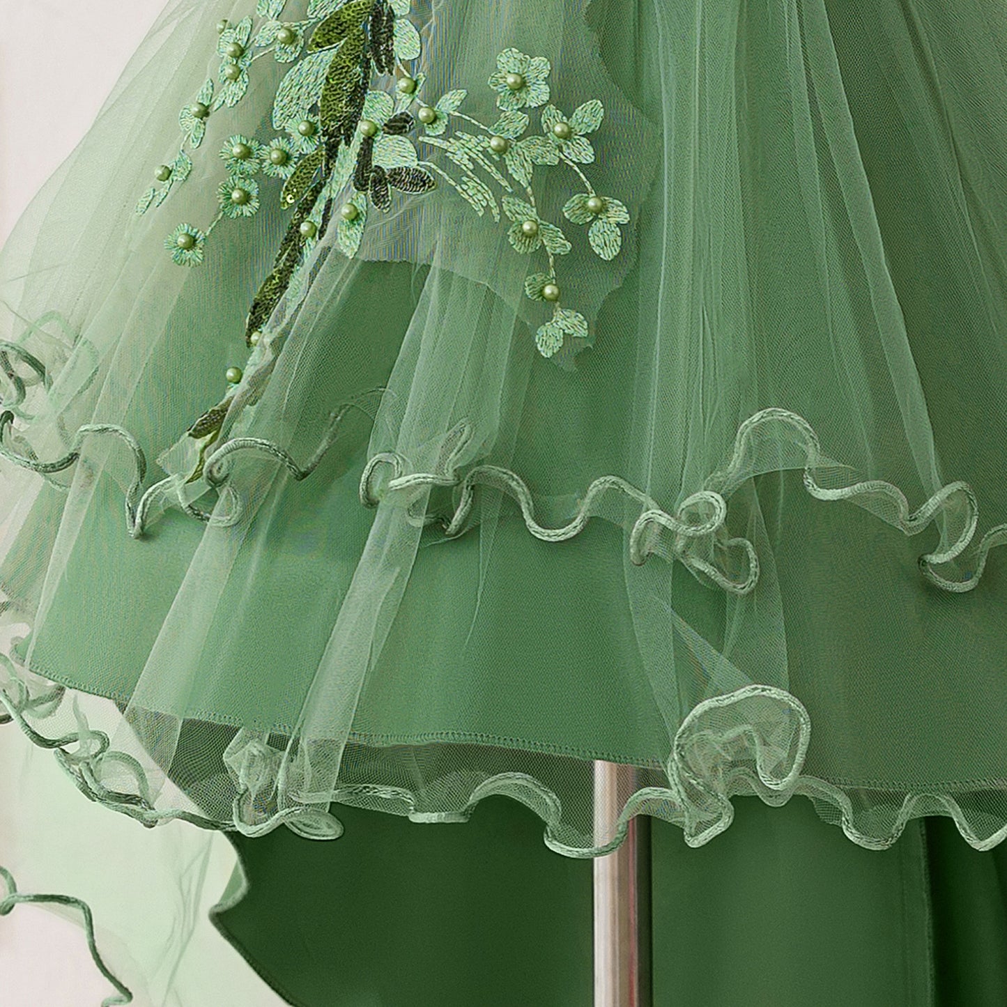 Puffy High-Low Princess Dress for Girls | Off Shoulder Mesh Gown Ages 3-12