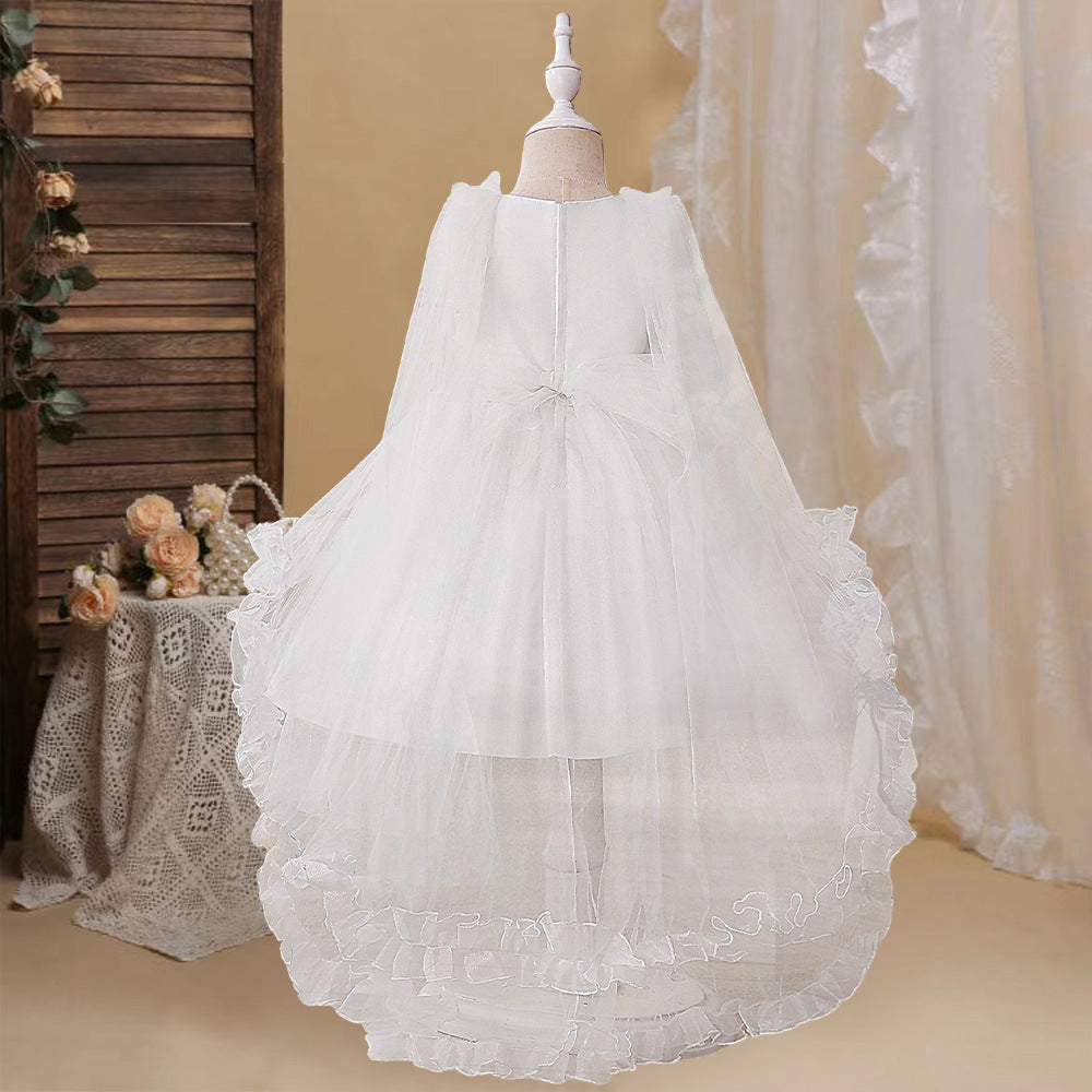 Cute Puffy Tulle Ball Gown Dress for Girls High-Low Flower Girl Formal