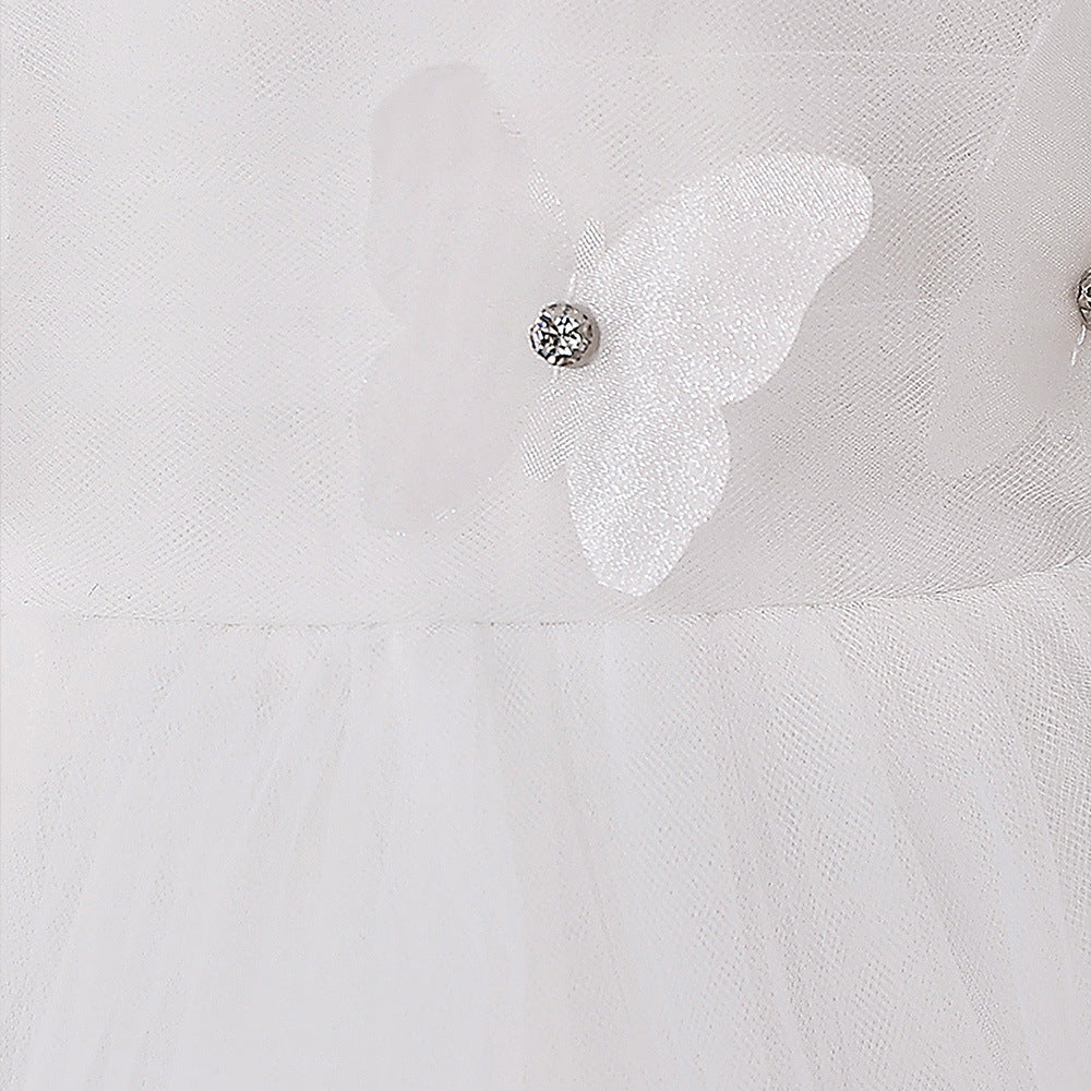 Cute Puffy Tulle Ball Gown Dress for Girls High-Low Flower Girl Formal
