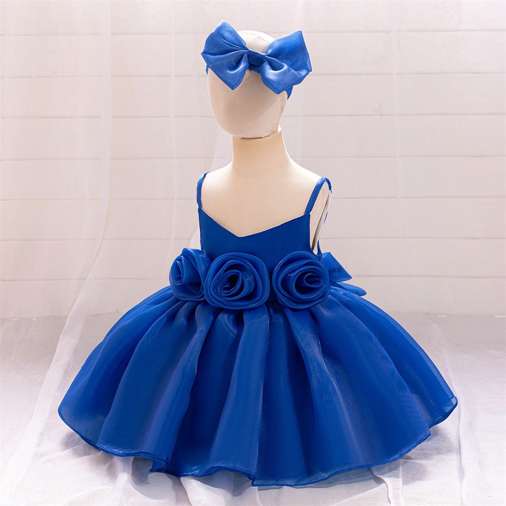 Cute Off-Shoulder Puffy Mesh Baby Ball Gown Dress for Special Occasions