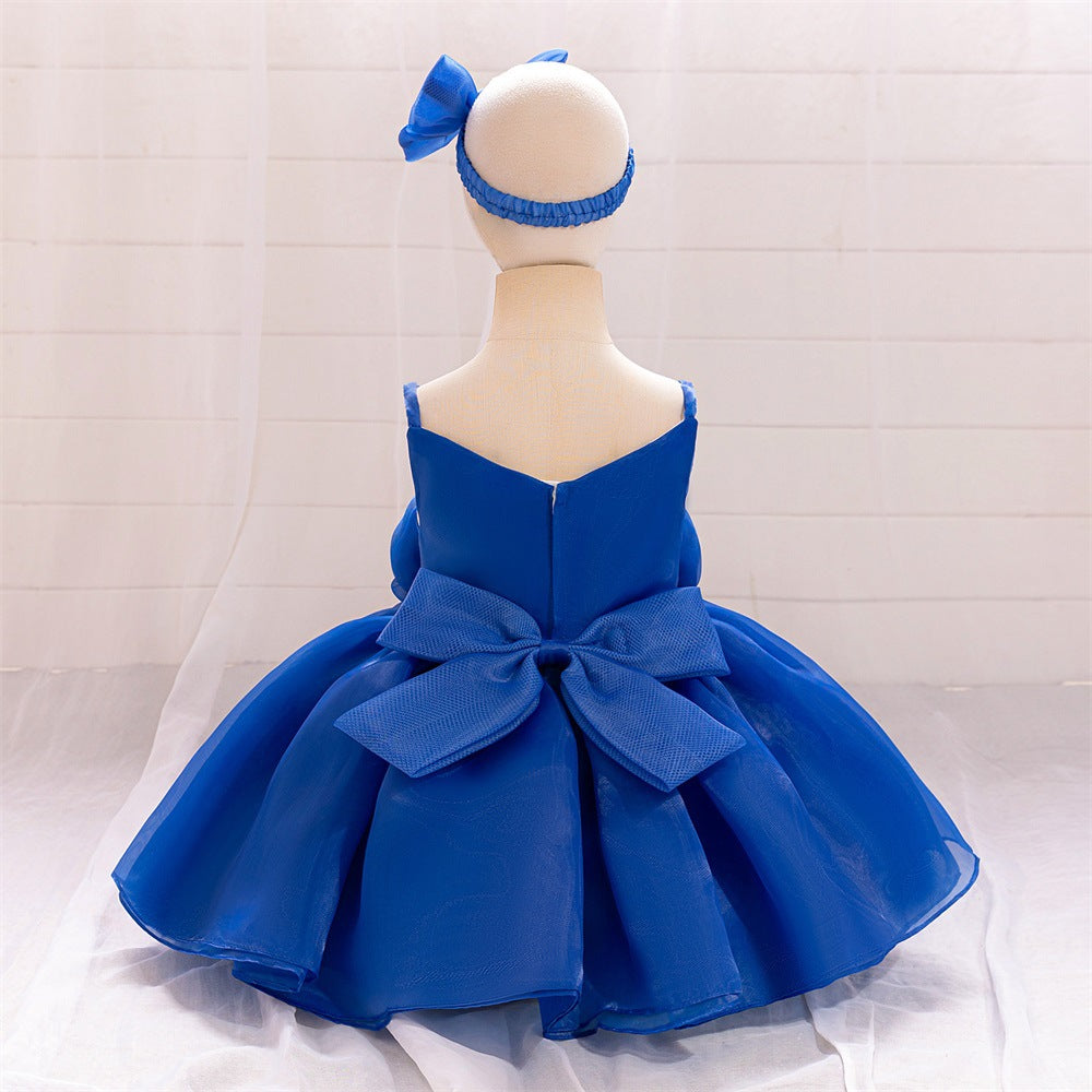 Cute Off-Shoulder Puffy Mesh Baby Ball Gown Dress for Special Occasions