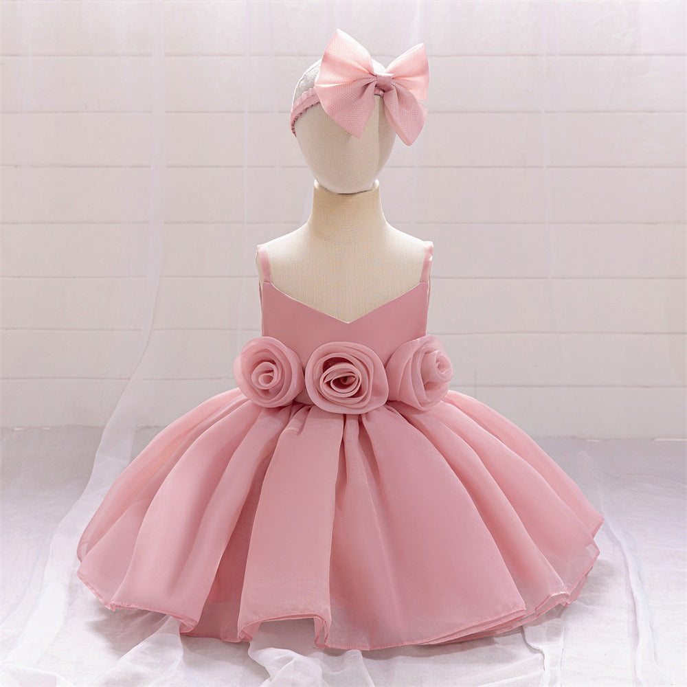 Cute Off-Shoulder Puffy Mesh Baby Ball Gown Dress for Special Occasions