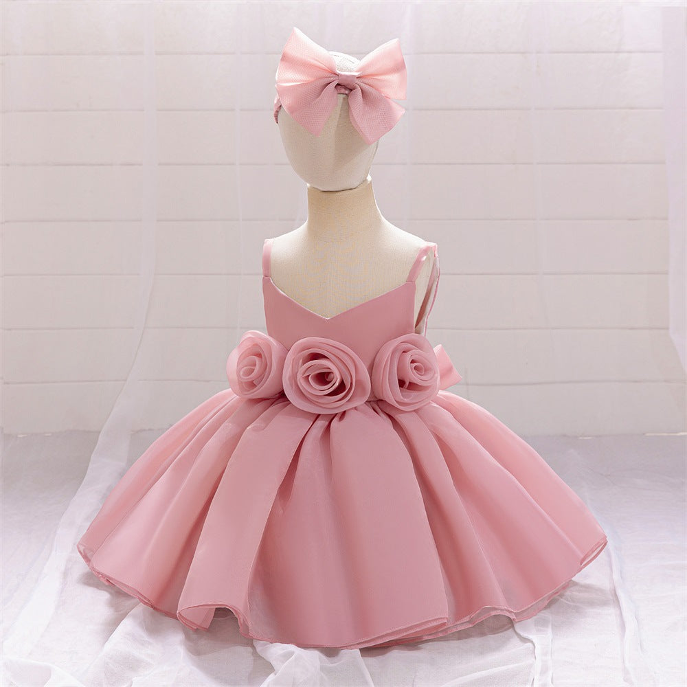Cute Off-Shoulder Puffy Mesh Baby Ball Gown Dress for Special Occasions