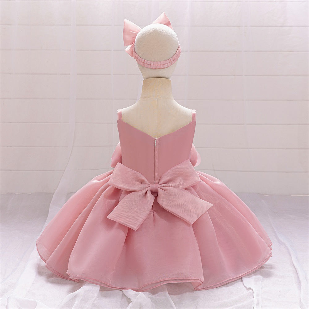 Cute Off-Shoulder Puffy Mesh Baby Ball Gown Dress for Special Occasions