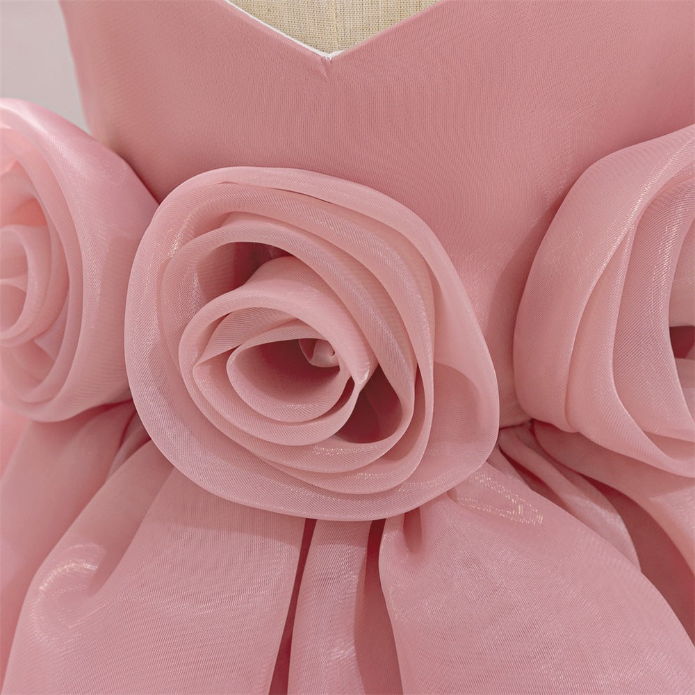 Cute Off-Shoulder Puffy Mesh Baby Ball Gown Dress for Special Occasions