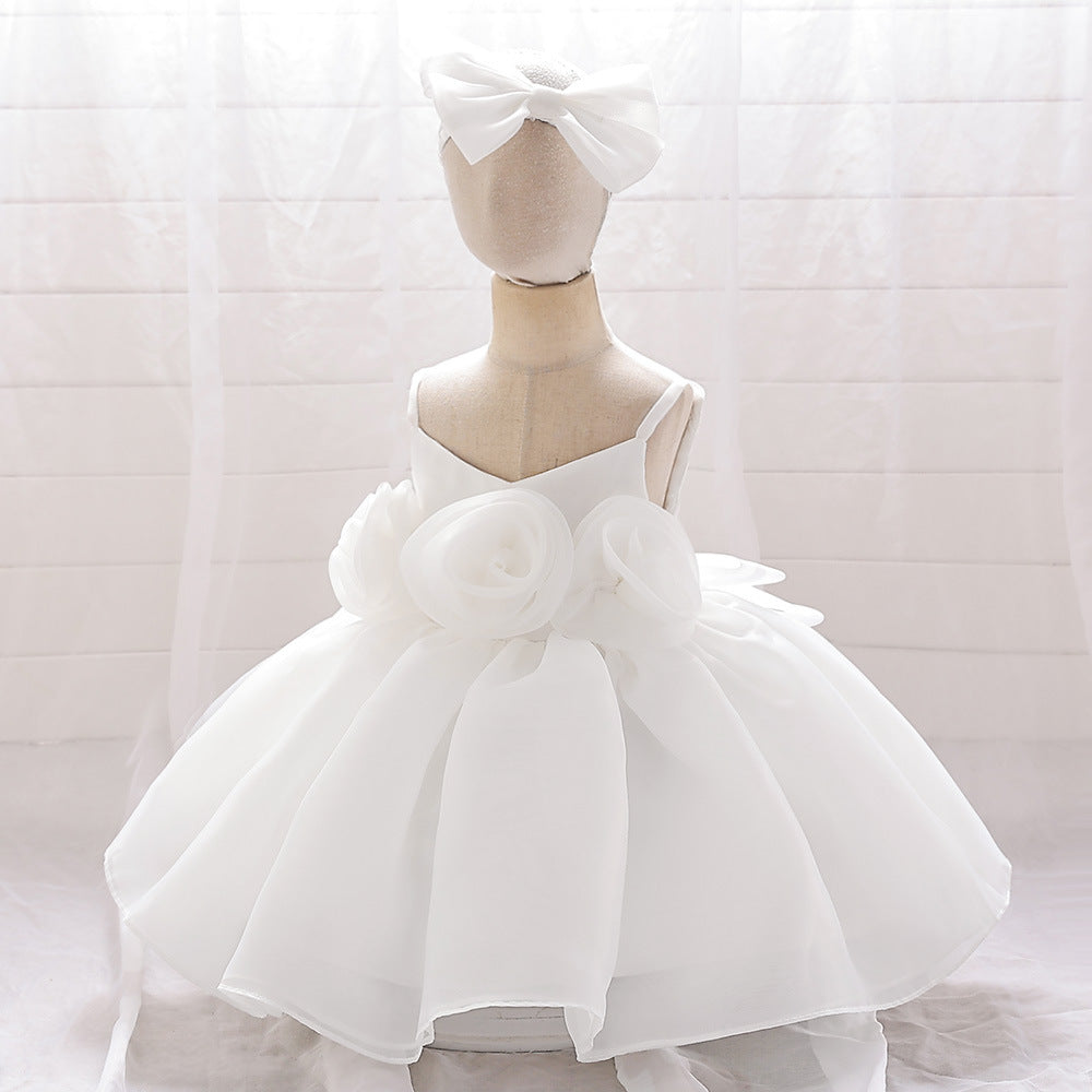 Cute Off-Shoulder Puffy Mesh Baby Ball Gown Dress for Special Occasions