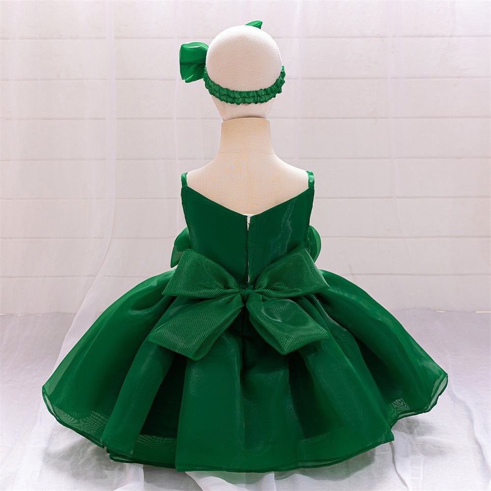Cute Off-Shoulder Puffy Mesh Baby Ball Gown Dress for Special Occasions