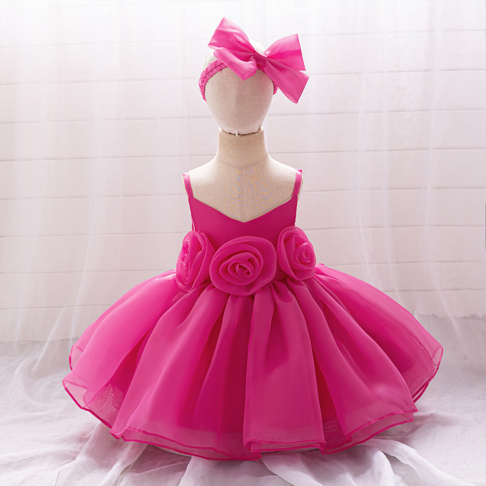 Cute Off-Shoulder Puffy Mesh Baby Ball Gown Dress for Special Occasions