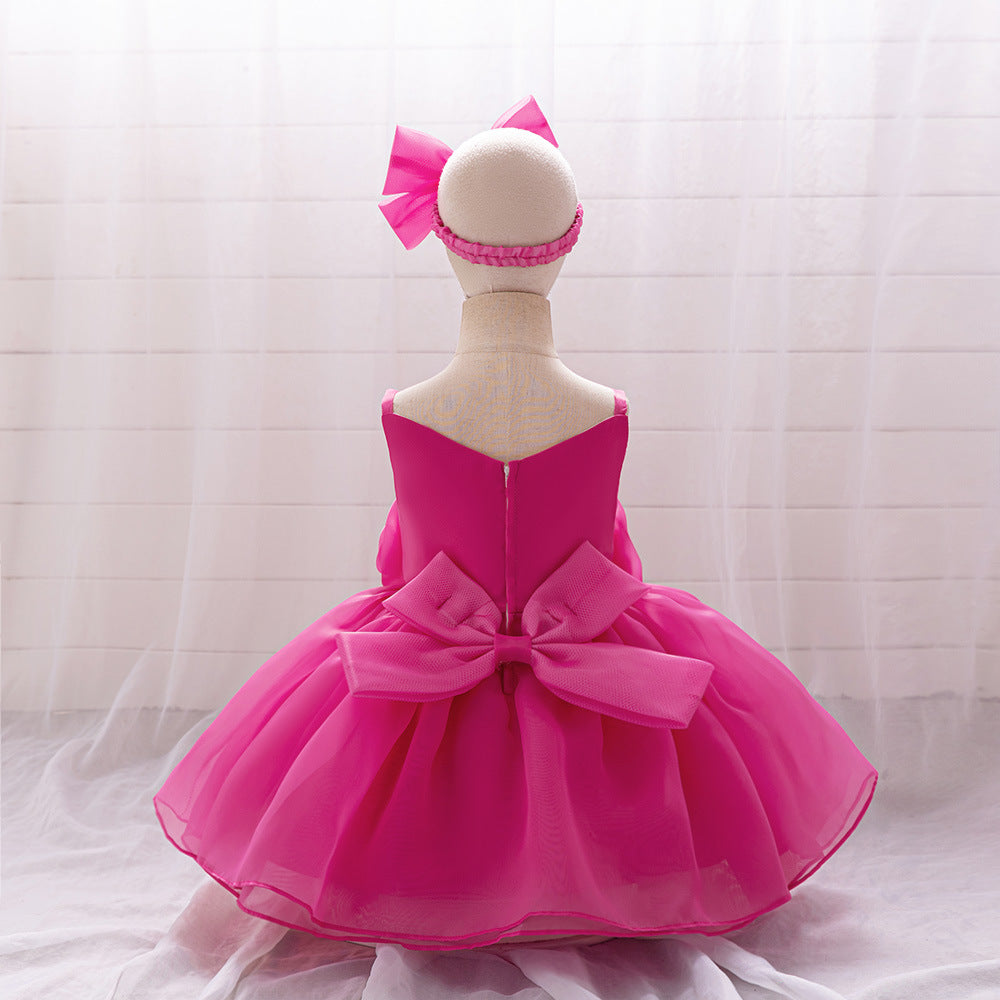 Cute Off-Shoulder Puffy Mesh Baby Ball Gown Dress for Special Occasions