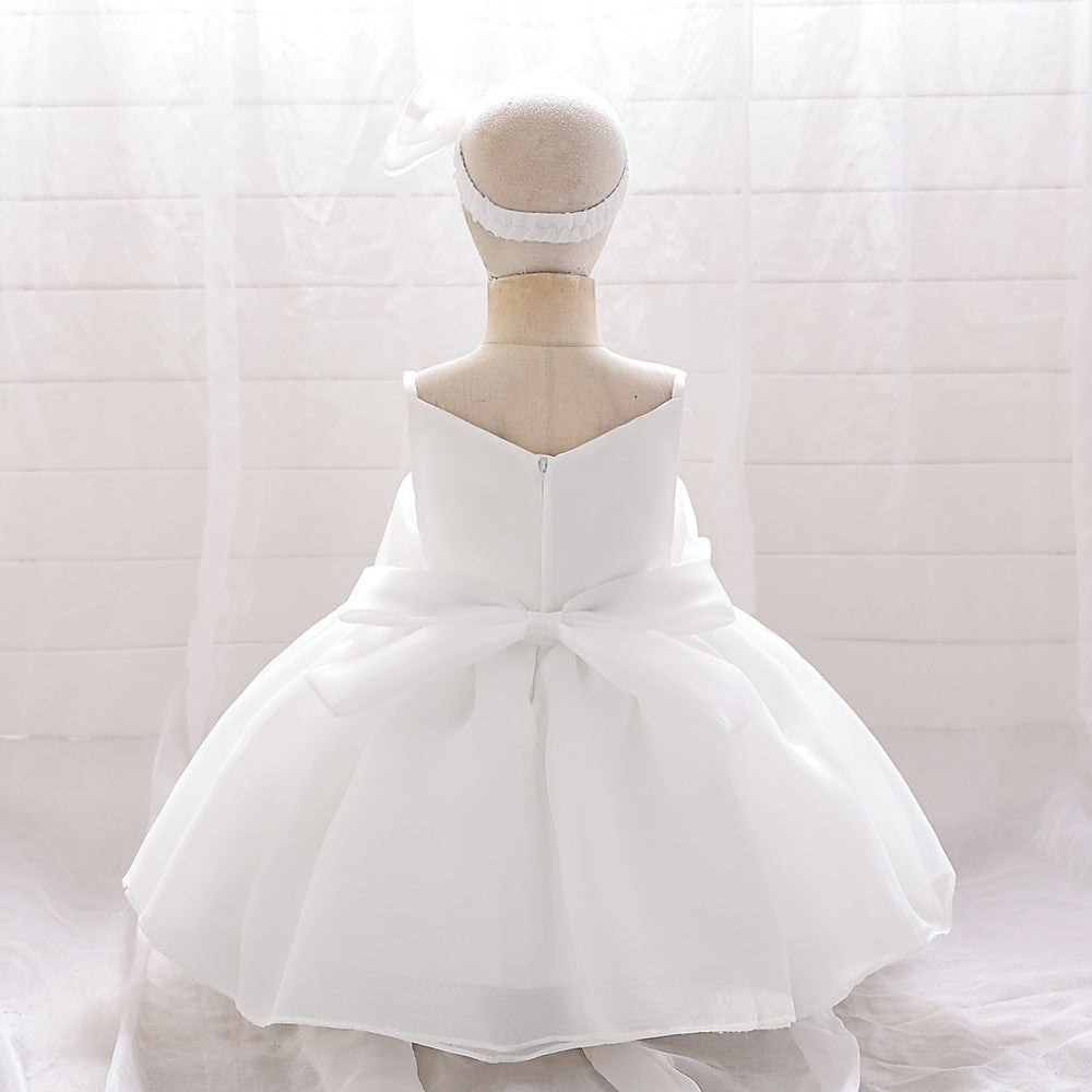 Cute Off-Shoulder Puffy Mesh Baby Ball Gown Dress for Special Occasions