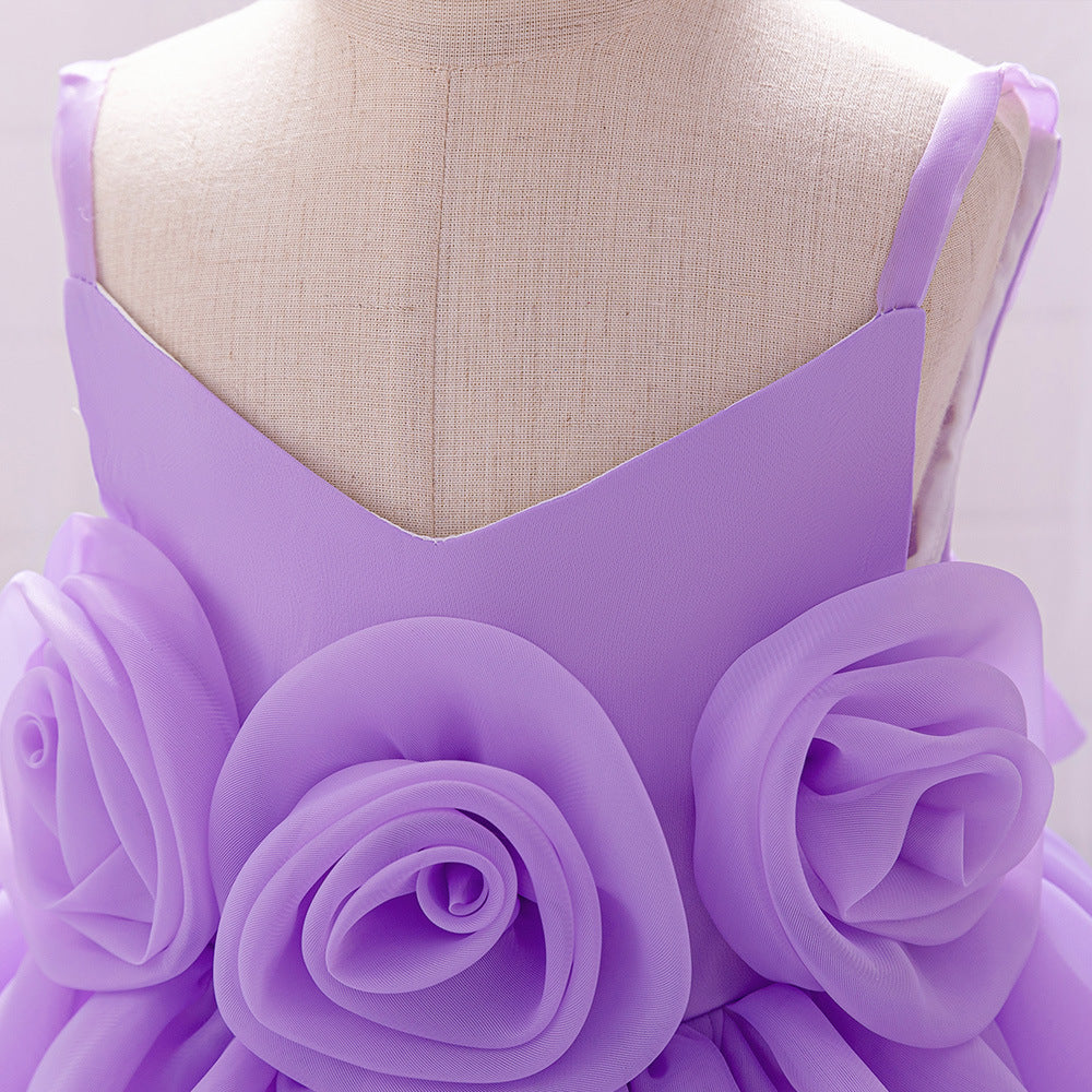 Cute Off-Shoulder Puffy Mesh Baby Ball Gown Dress for Special Occasions