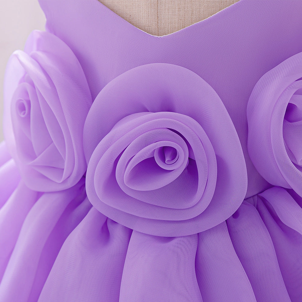 Cute Off-Shoulder Puffy Mesh Baby Ball Gown Dress for Special Occasions