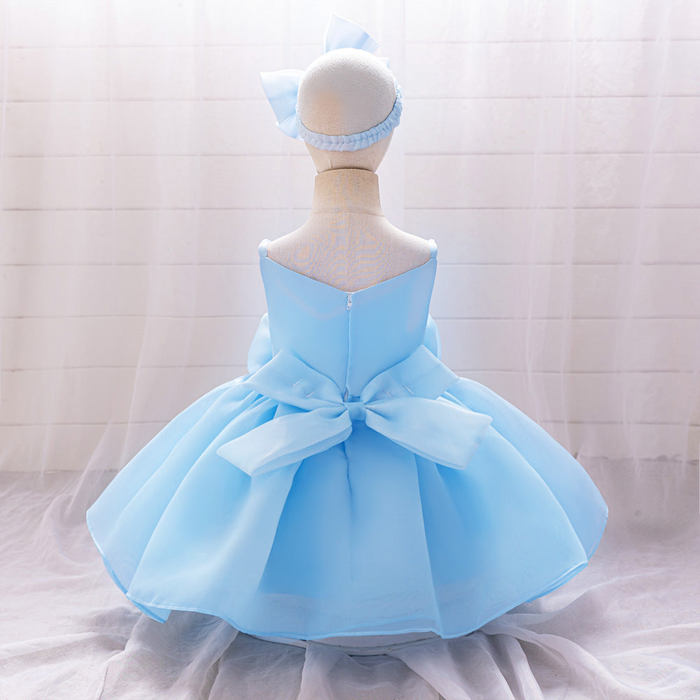 Cute Off-Shoulder Puffy Mesh Baby Ball Gown Dress for Special Occasions