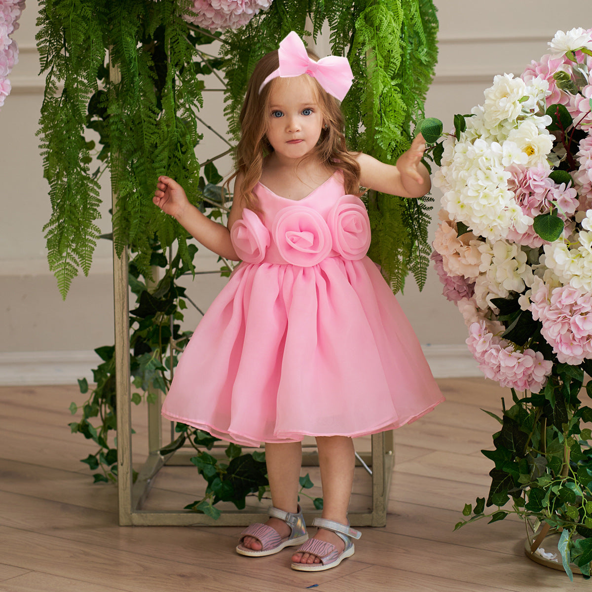 Cute Off-Shoulder Puffy Mesh Baby Ball Gown Dress for Special Occasions