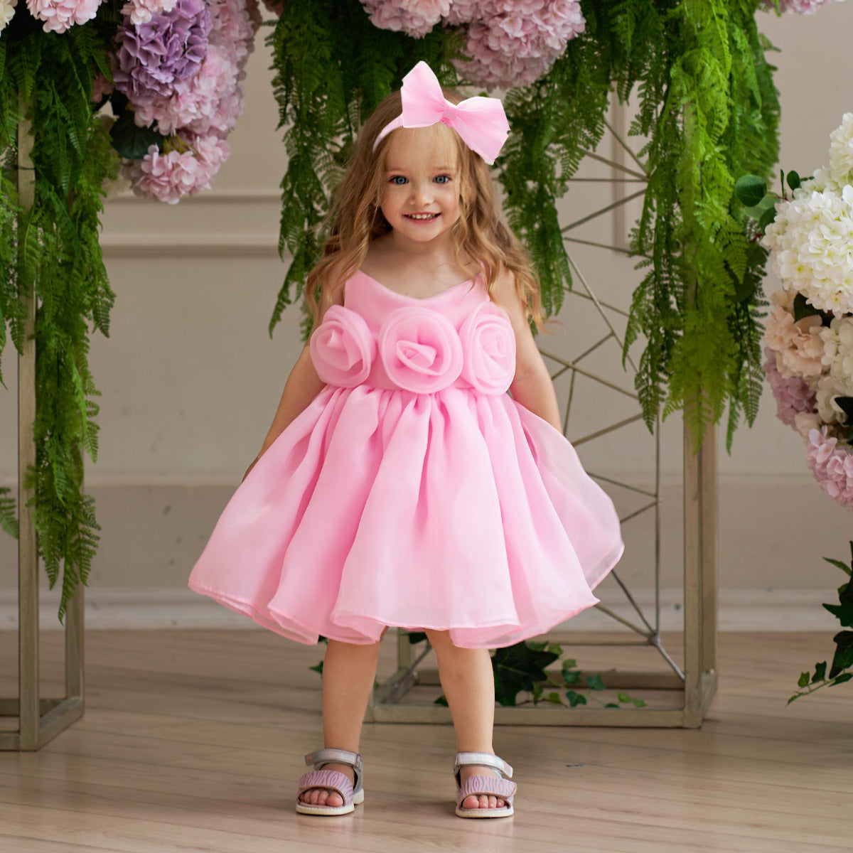 Cute Off-Shoulder Puffy Mesh Baby Ball Gown Dress for Special Occasions