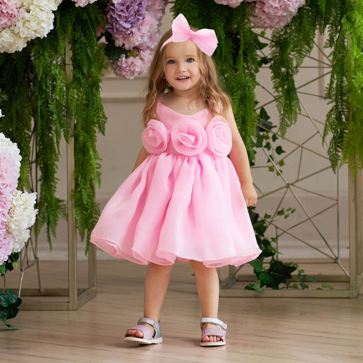 Cute Off-Shoulder Puffy Mesh Baby Ball Gown Dress for Special Occasions