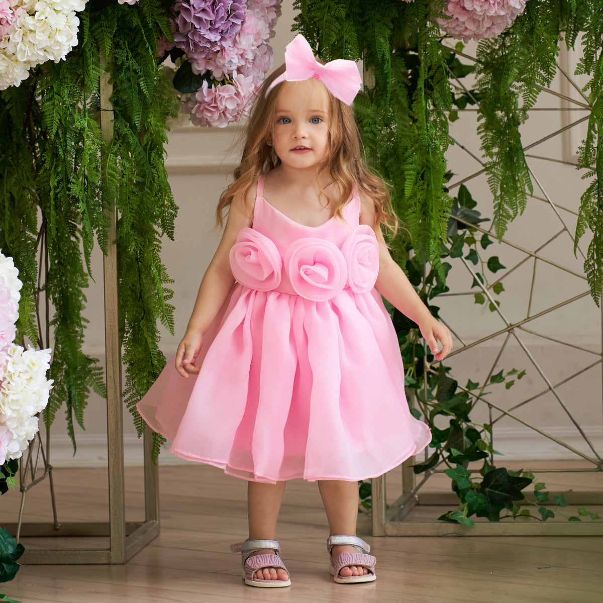 Cute Off-Shoulder Puffy Mesh Baby Ball Gown Dress for Special Occasions