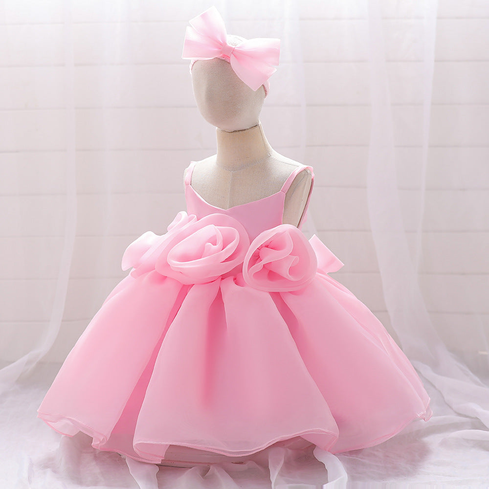 Cute Off-Shoulder Puffy Mesh Baby Ball Gown Dress for Special Occasions