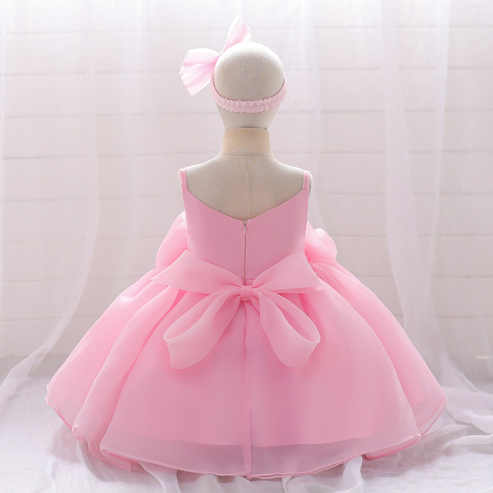 Cute Off-Shoulder Puffy Mesh Baby Ball Gown Dress for Special Occasions