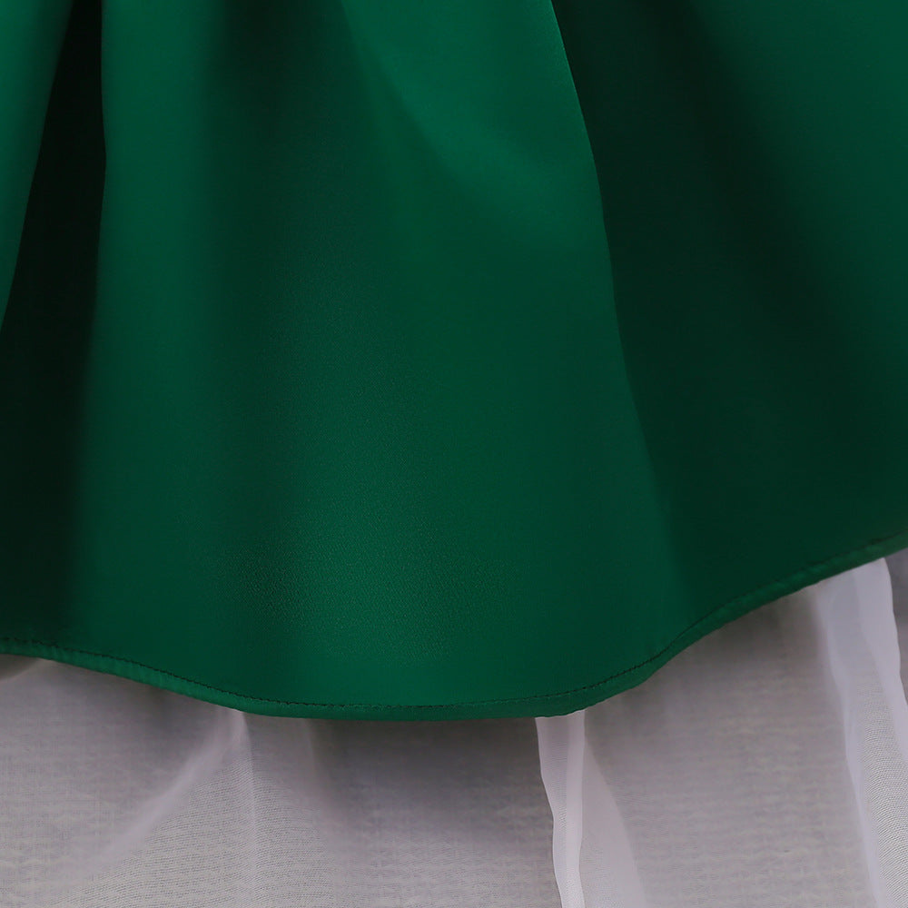 Puffy Off-Shoulder Satin Baby Girl Dress with Ruffles for Parties & Special Events
