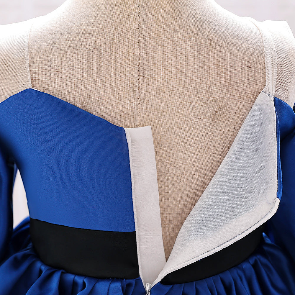 Puffy Off-Shoulder Satin Baby Girl Dress with Ruffles for Parties & Special Events