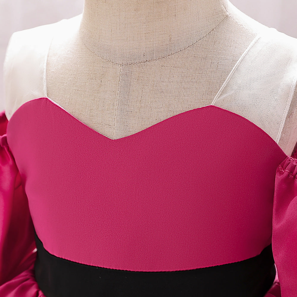 Puffy Off-Shoulder Satin Baby Girl Dress with Ruffles for Parties & Special Events