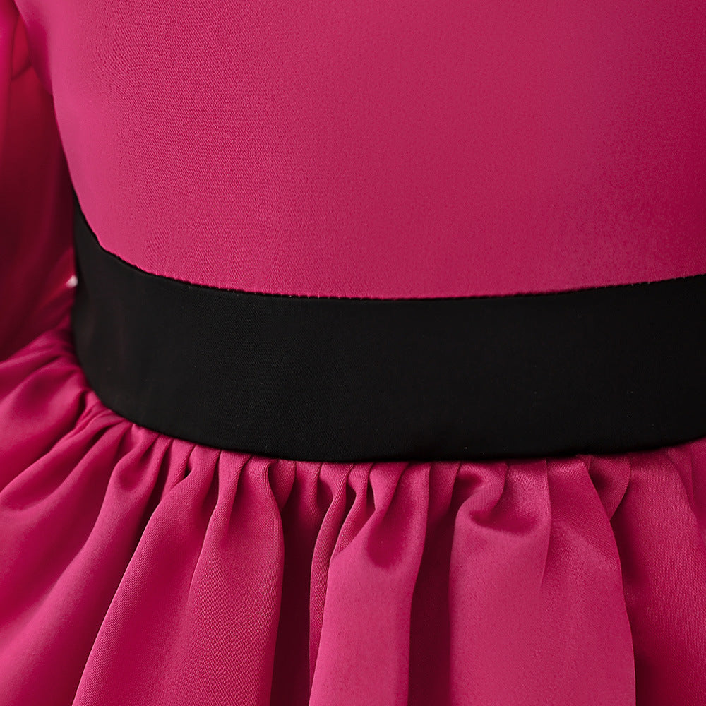 Puffy Off-Shoulder Satin Baby Girl Dress with Ruffles for Parties & Special Events