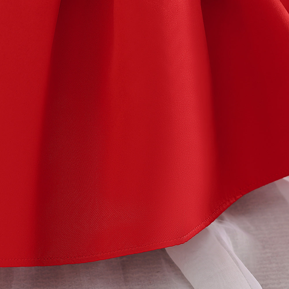 Puffy Off-Shoulder Satin Baby Girl Dress with Ruffles for Parties & Special Events