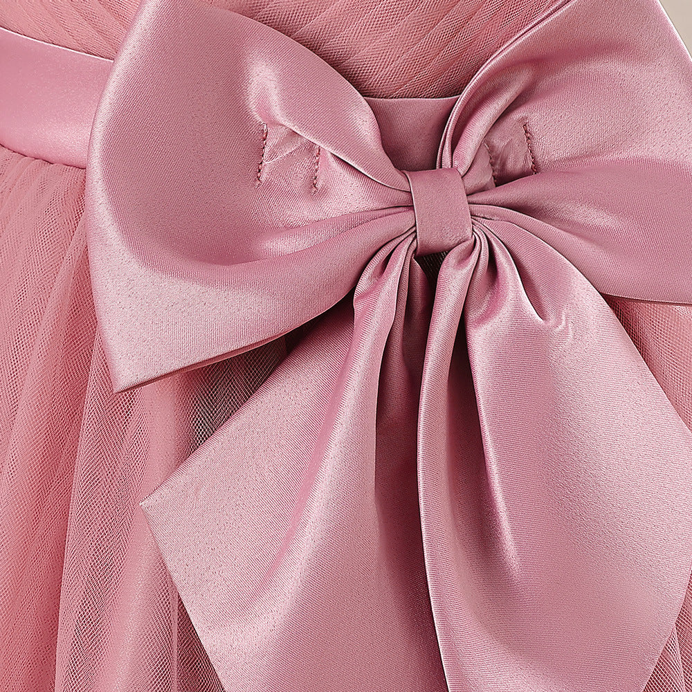Puffy Ball Gown Dress for Girls Tea Length – Princess Party & Flower Girl Outfit