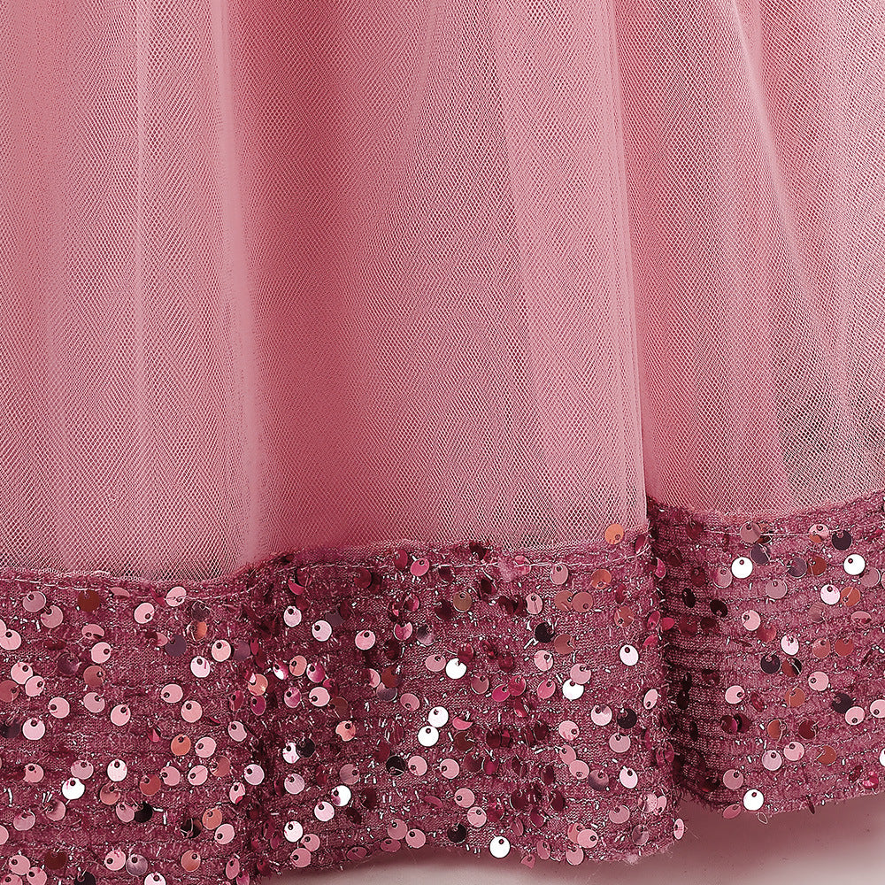 Puffy Ball Gown Dress for Girls Tea Length – Princess Party & Flower Girl Outfit