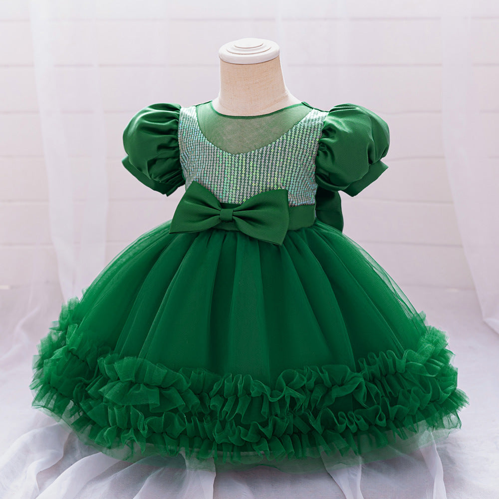 Cute Puffy Princess Dress for Toddlers – Sequin Tulle Ball Gown