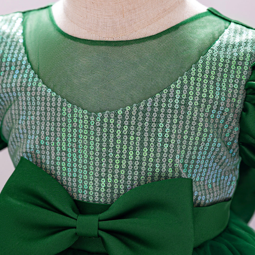 Cute Puffy Princess Dress for Toddlers – Sequin Tulle Ball Gown