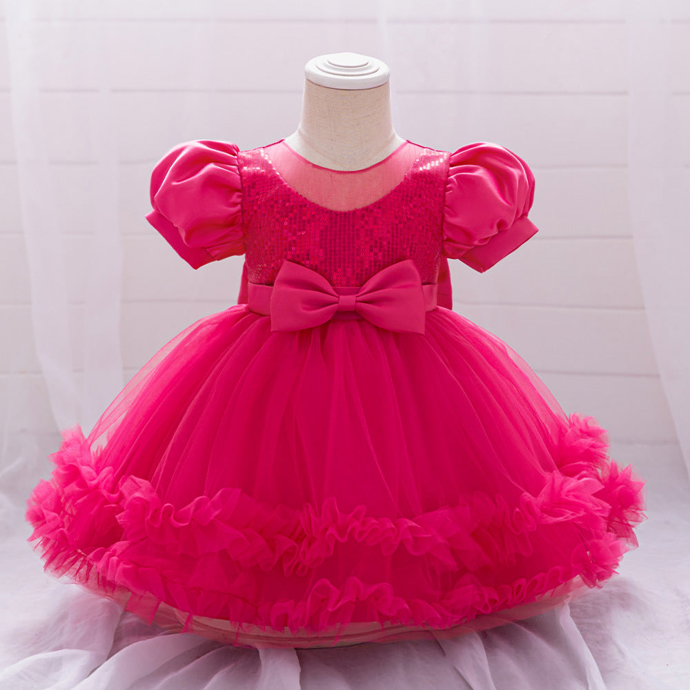 Cute Puffy Princess Dress for Toddlers – Sequin Tulle Ball Gown