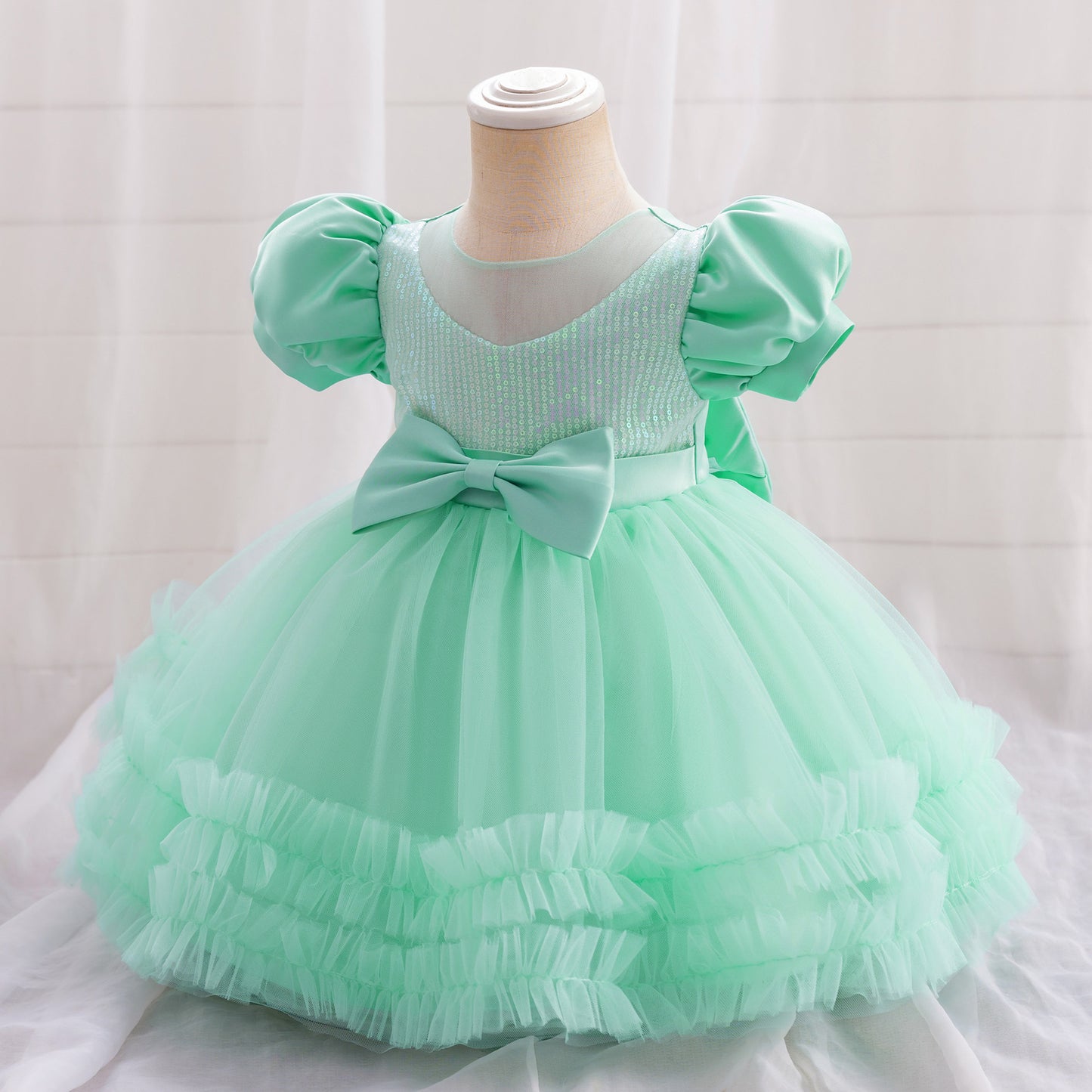 Cute Puffy Princess Dress for Toddlers – Sequin Tulle Ball Gown