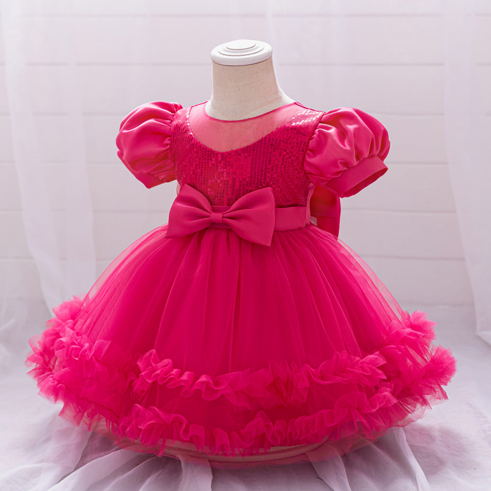 Cute Puffy Princess Dress for Toddlers – Sequin Tulle Ball Gown