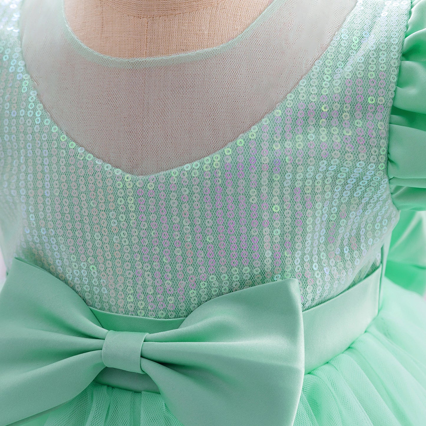 Cute Puffy Princess Dress for Toddlers – Sequin Tulle Ball Gown