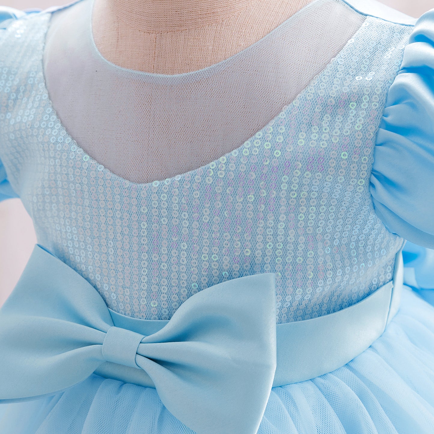 Cute Puffy Princess Dress for Toddlers – Sequin Tulle Ball Gown