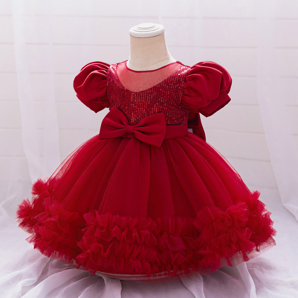 Cute Puffy Princess Dress for Toddlers – Sequin Tulle Ball Gown
