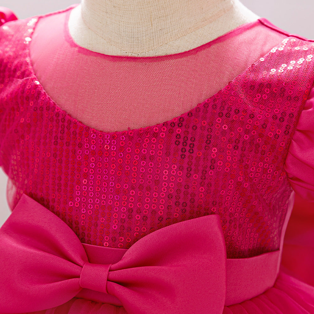 Cute Puffy Princess Dress for Toddlers – Sequin Tulle Ball Gown