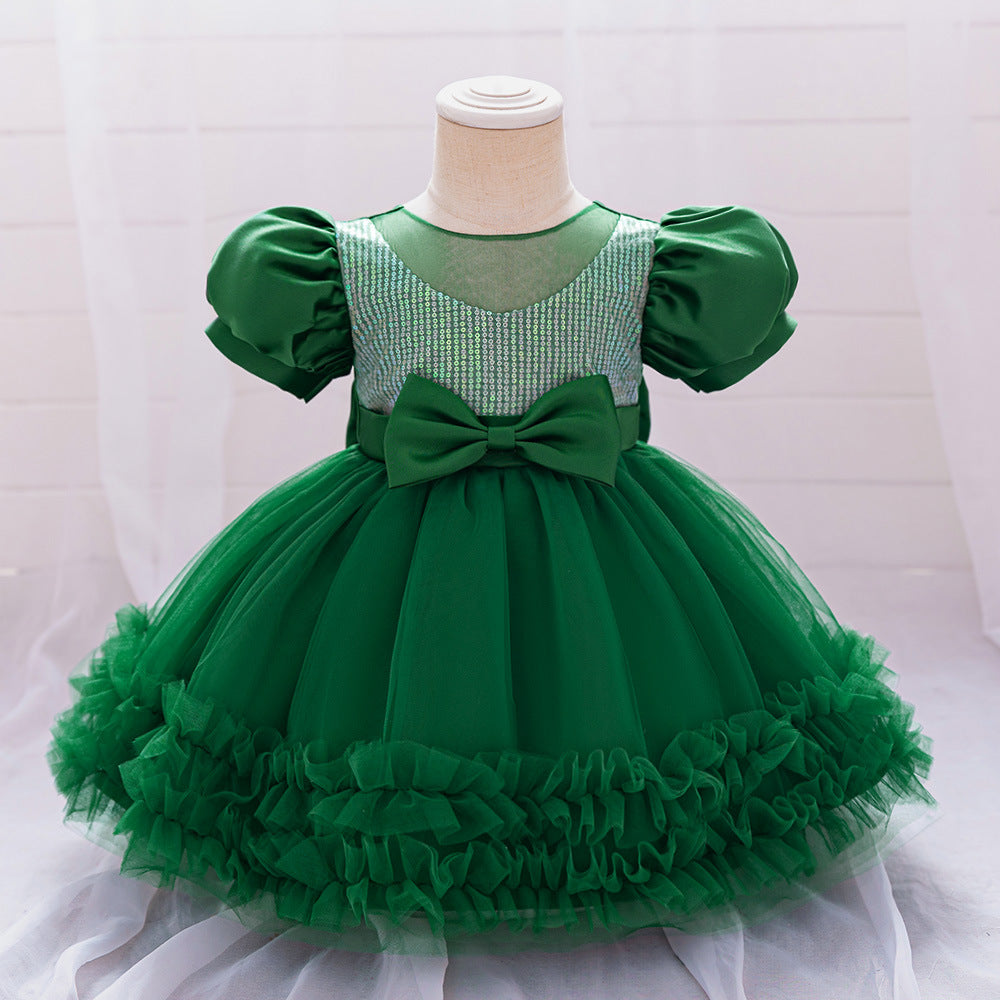 Cute Puffy Princess Dress for Toddlers – Sequin Tulle Ball Gown