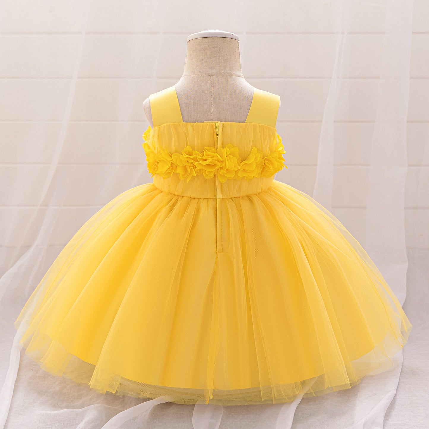 Cute Puffy Tulle Ball Gown Princess Dress for Toddlers - Square Neck Tea Length