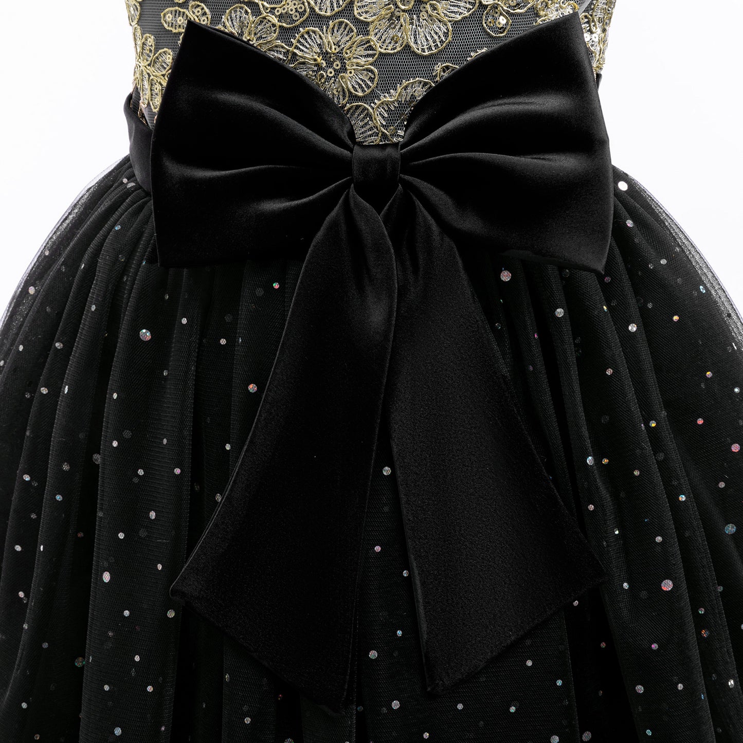 Puffy Tulle Ball Gown Dress for Girls - Lace & Bowknot Princess Party Dress